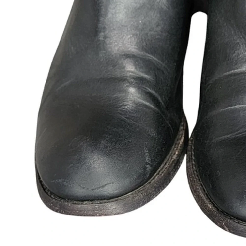 Frye Knee High Riding Boots sz 7B Women Melissa Button Black‎ Leather Equestrian